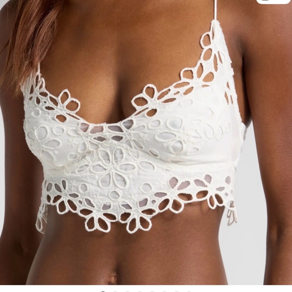 Free People Intimately Optic White Asteria Lace Bralette